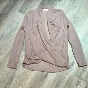 Melloday cross front pullover sweater light pink/mauve